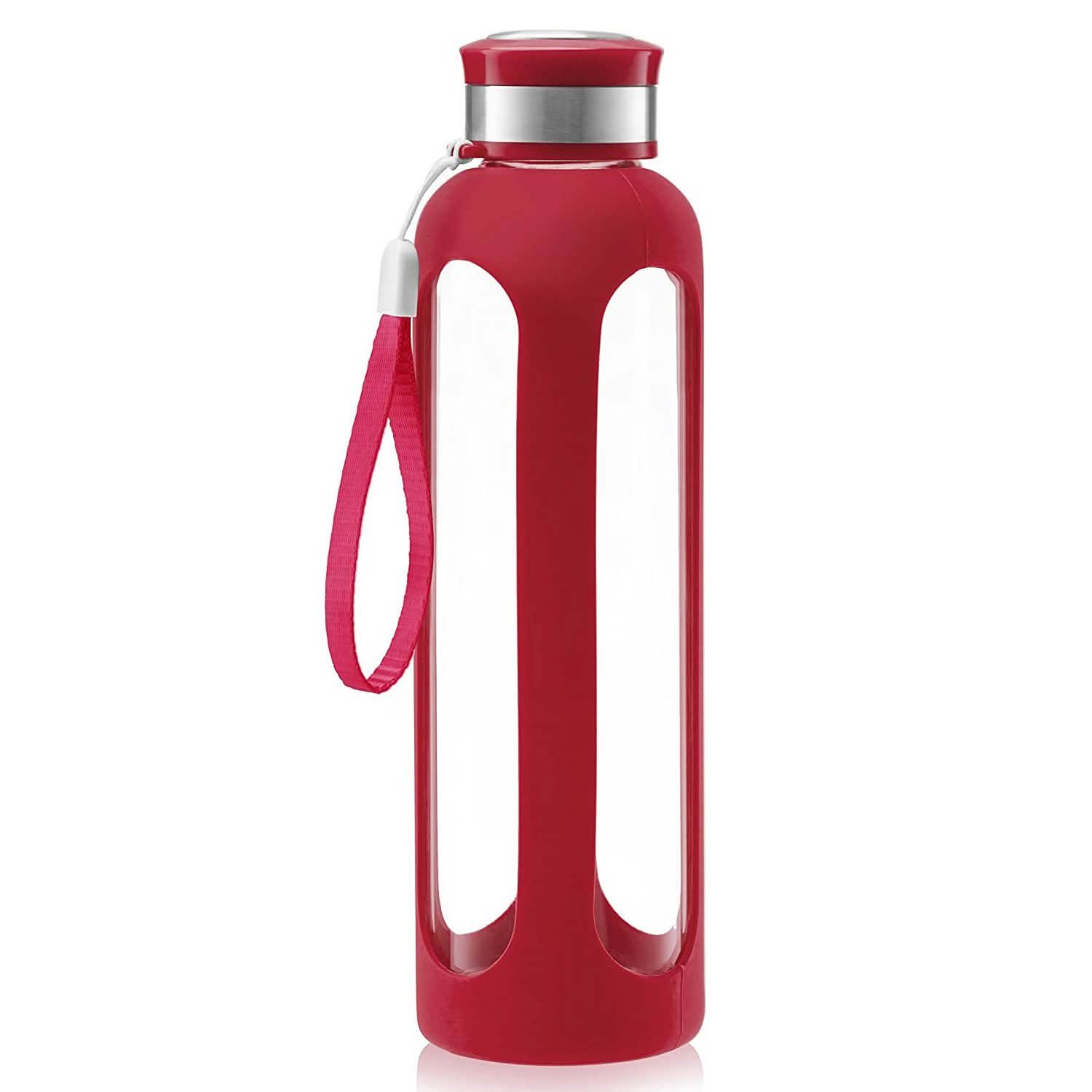 Swig Savvy Glass Water Bottles with Protective Silicone Sleeve & Stainless Steel Leak Proof Lid DailySale