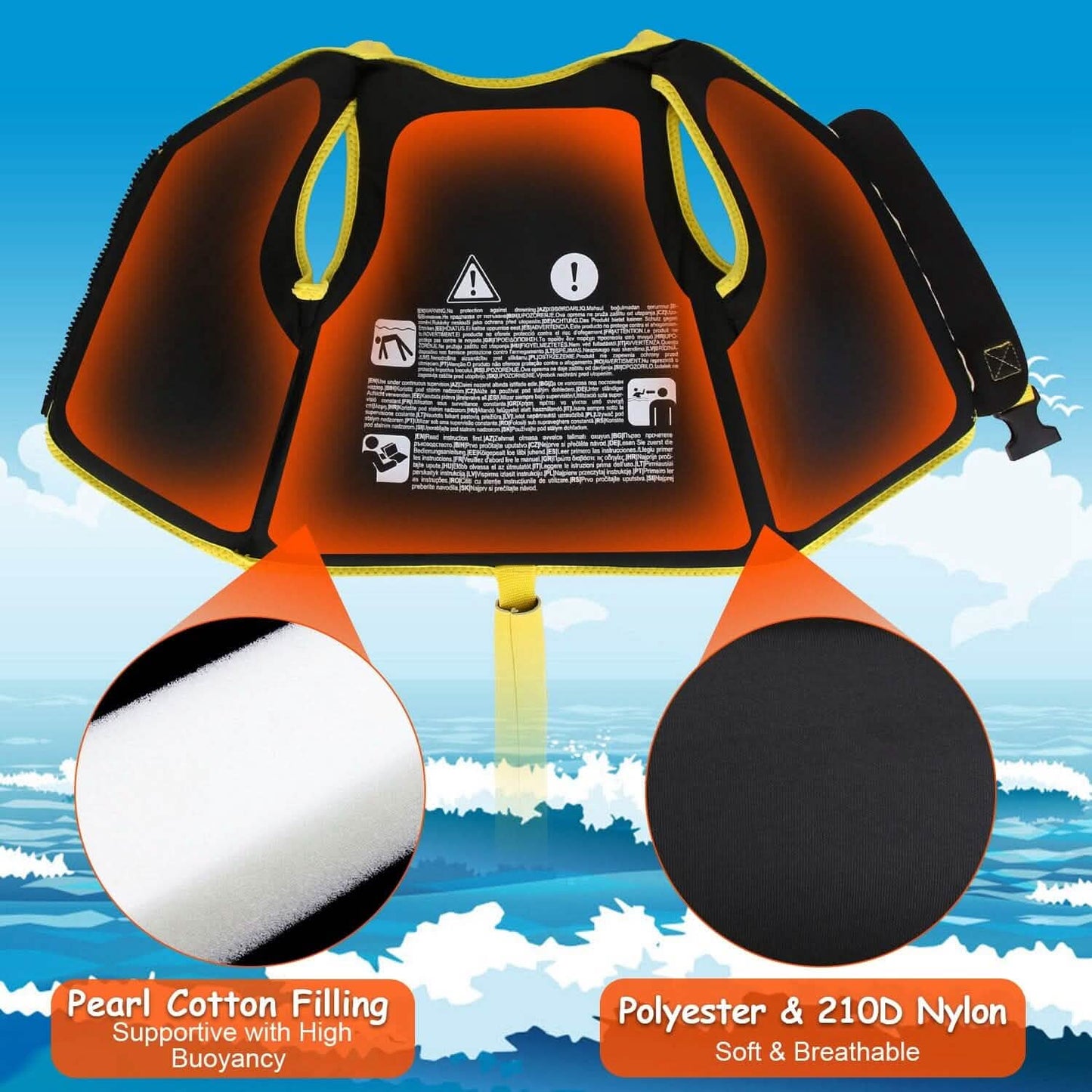 Swim Vest for Kids Float Jacket with Adjustable Crotch Strap DailySale