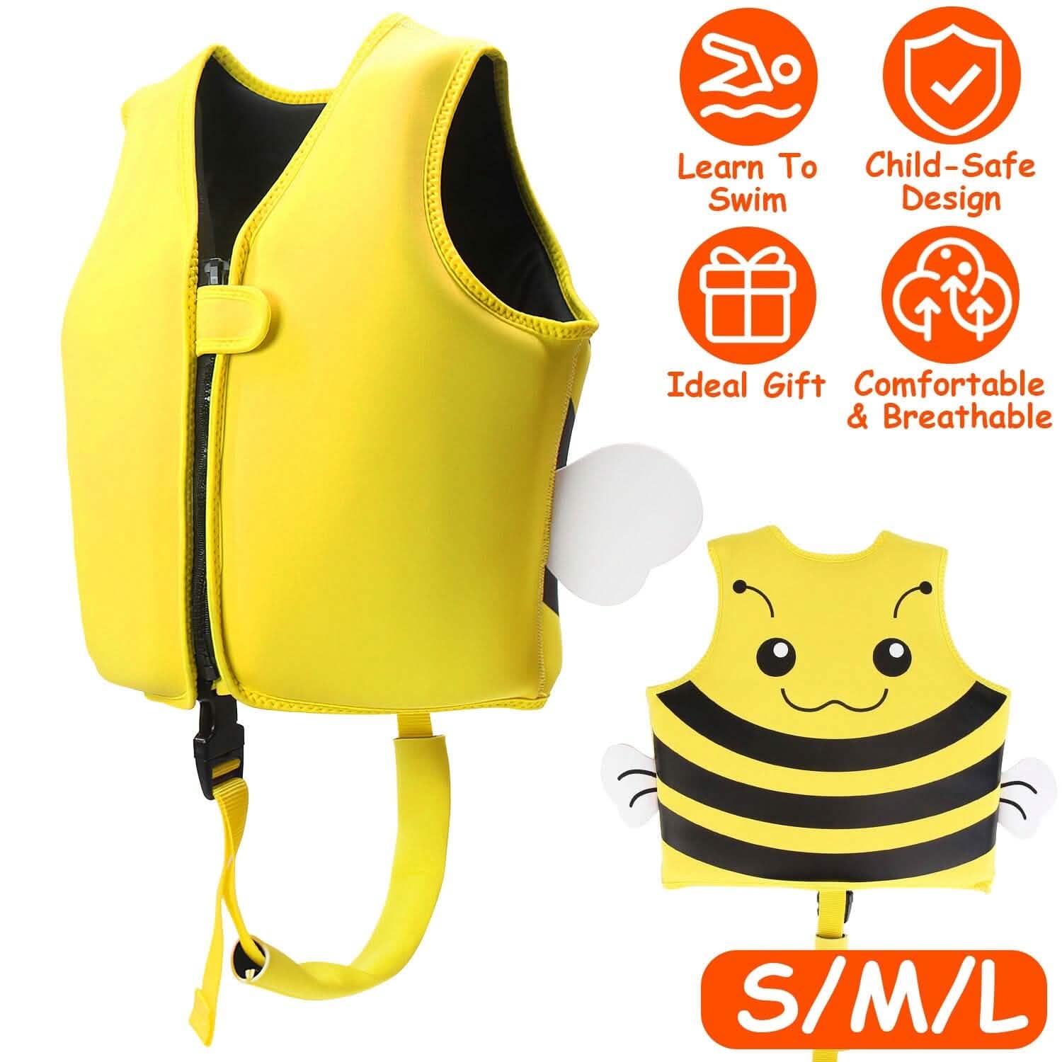 Swim Vest for Kids Float Jacket with Adjustable Crotch Strap DailySale