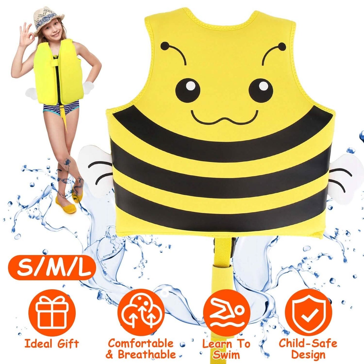Swim Vest for Kids Float Jacket with Adjustable Crotch Strap DailySale