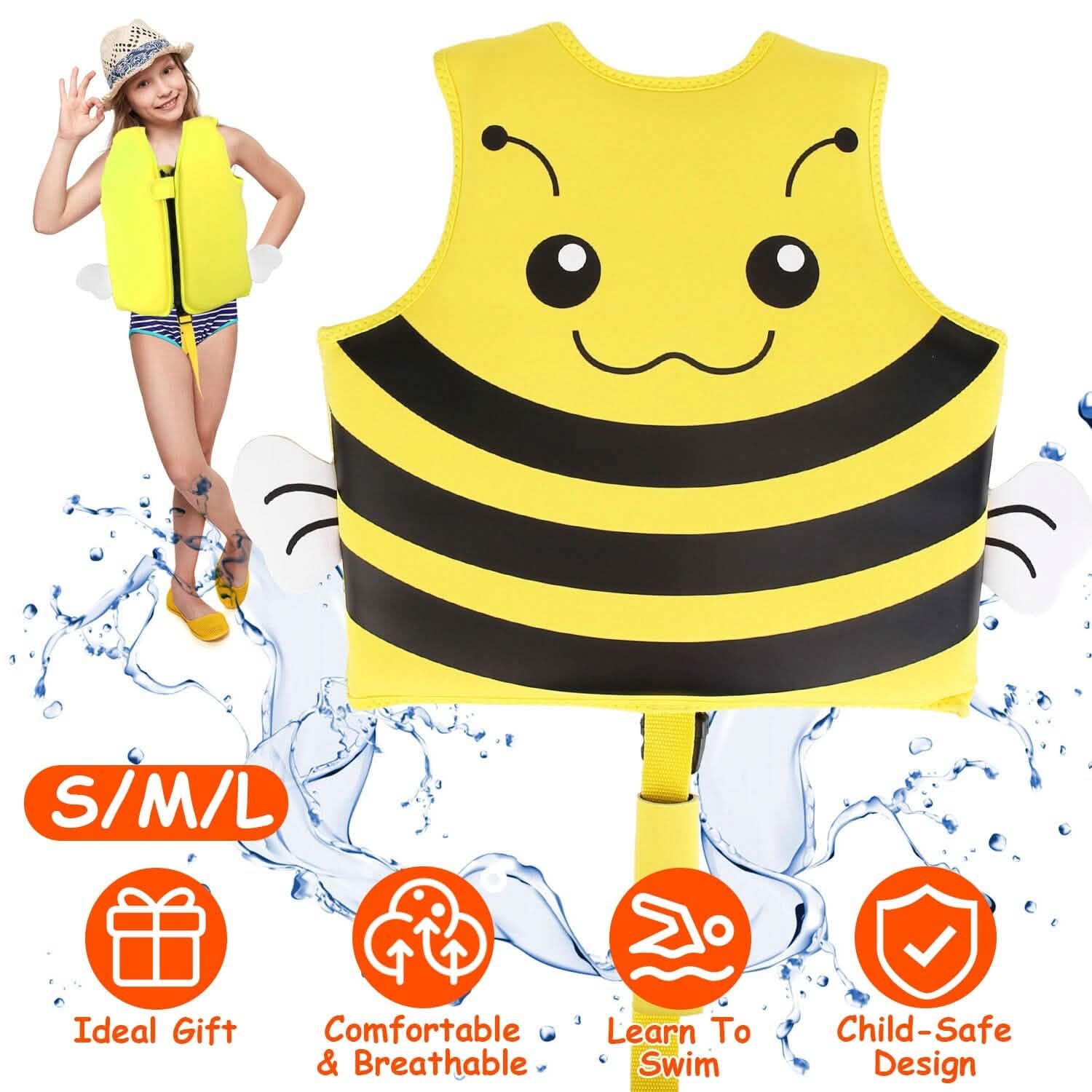 Swim Vest for Kids Float Jacket with Adjustable Crotch Strap DailySale