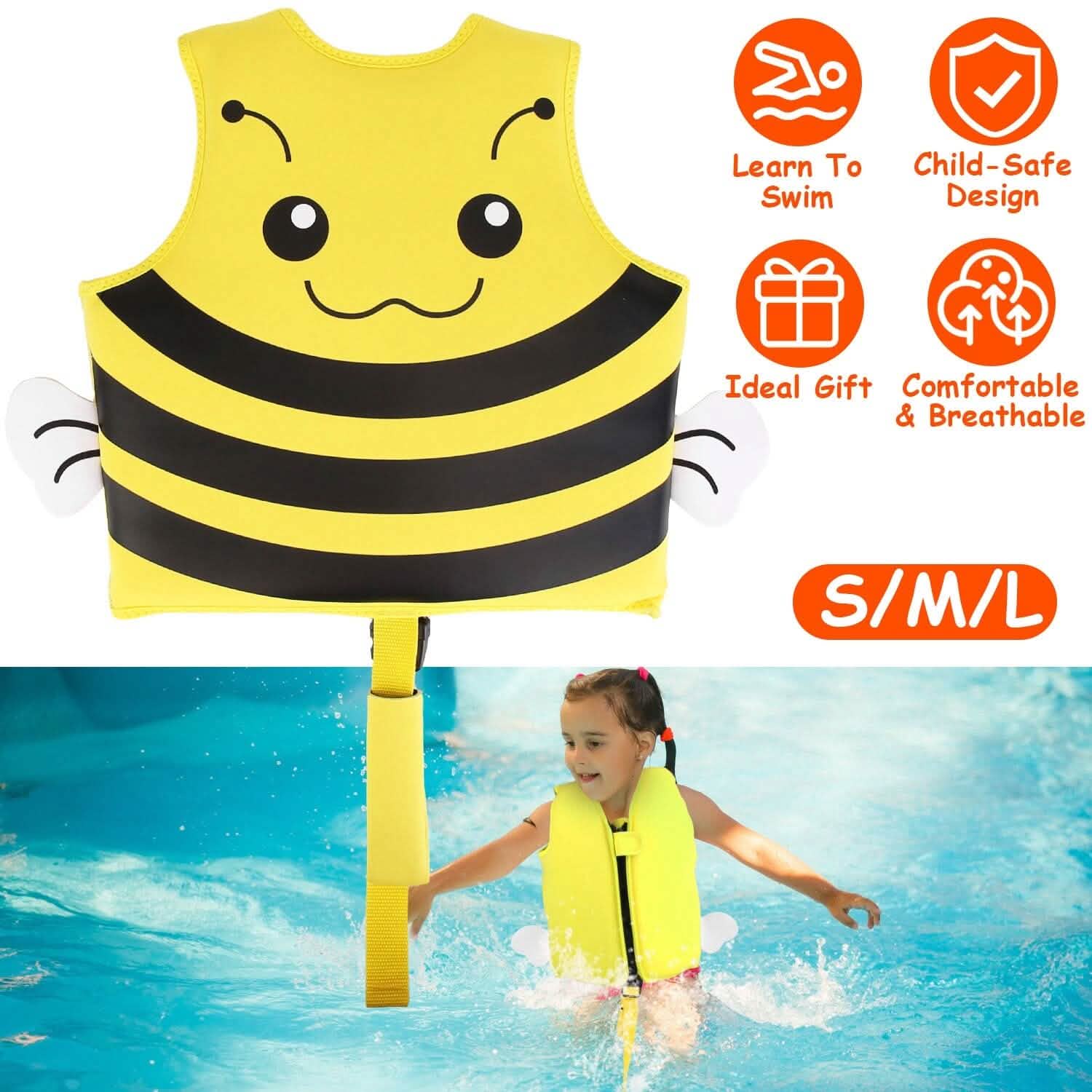 Swim Vest for Kids Float Jacket with Adjustable Crotch Strap DailySale