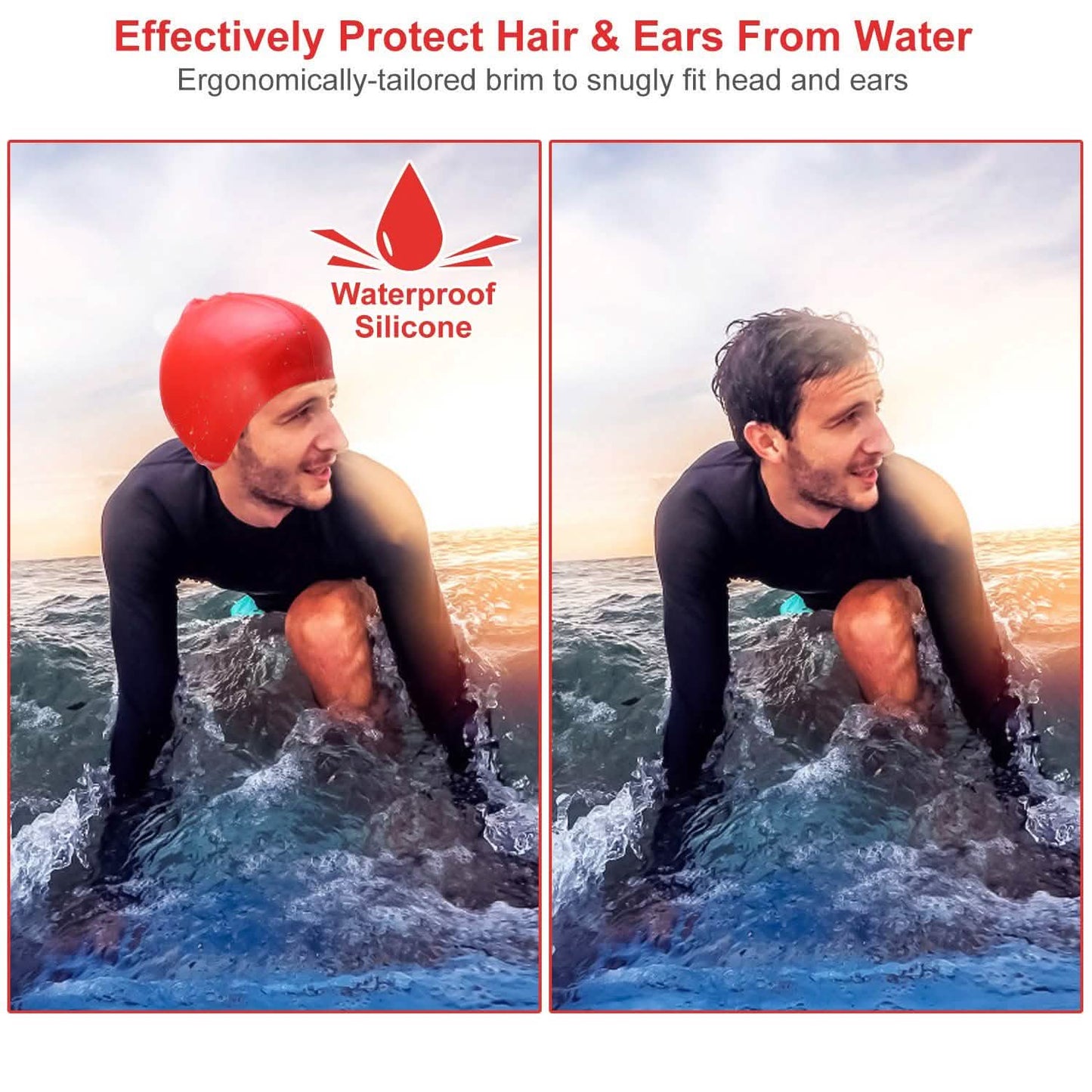 Swimming Cap Waterproof Silicone DailySale