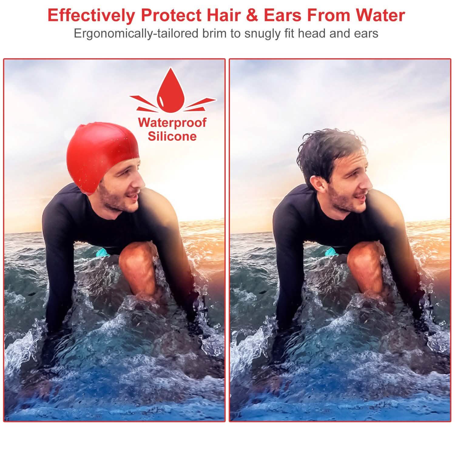 Swimming Cap Waterproof Silicone DailySale