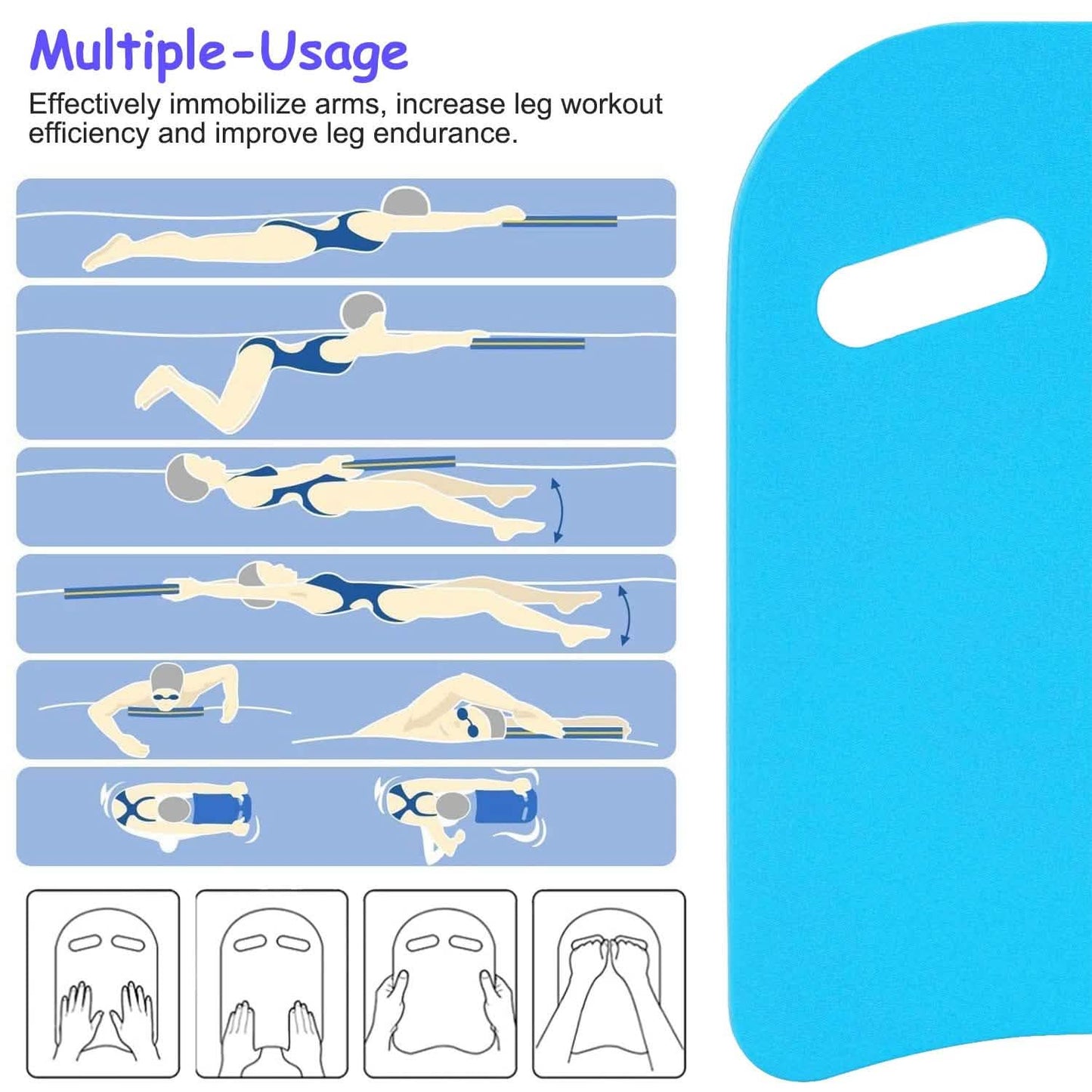 Swimming Kickboard U Design Water Training Board with Integrated Hole Handle DailySale