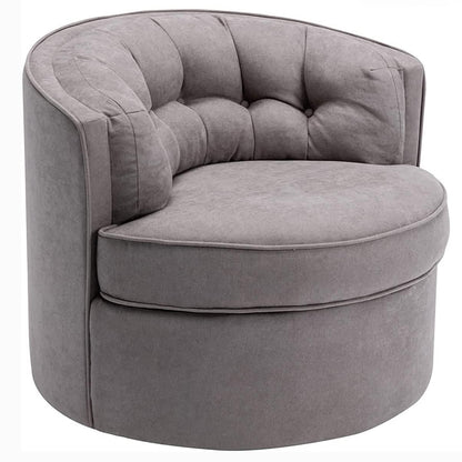 Swivel Accent Linen Fabric Bucket Reading Chair DailySale