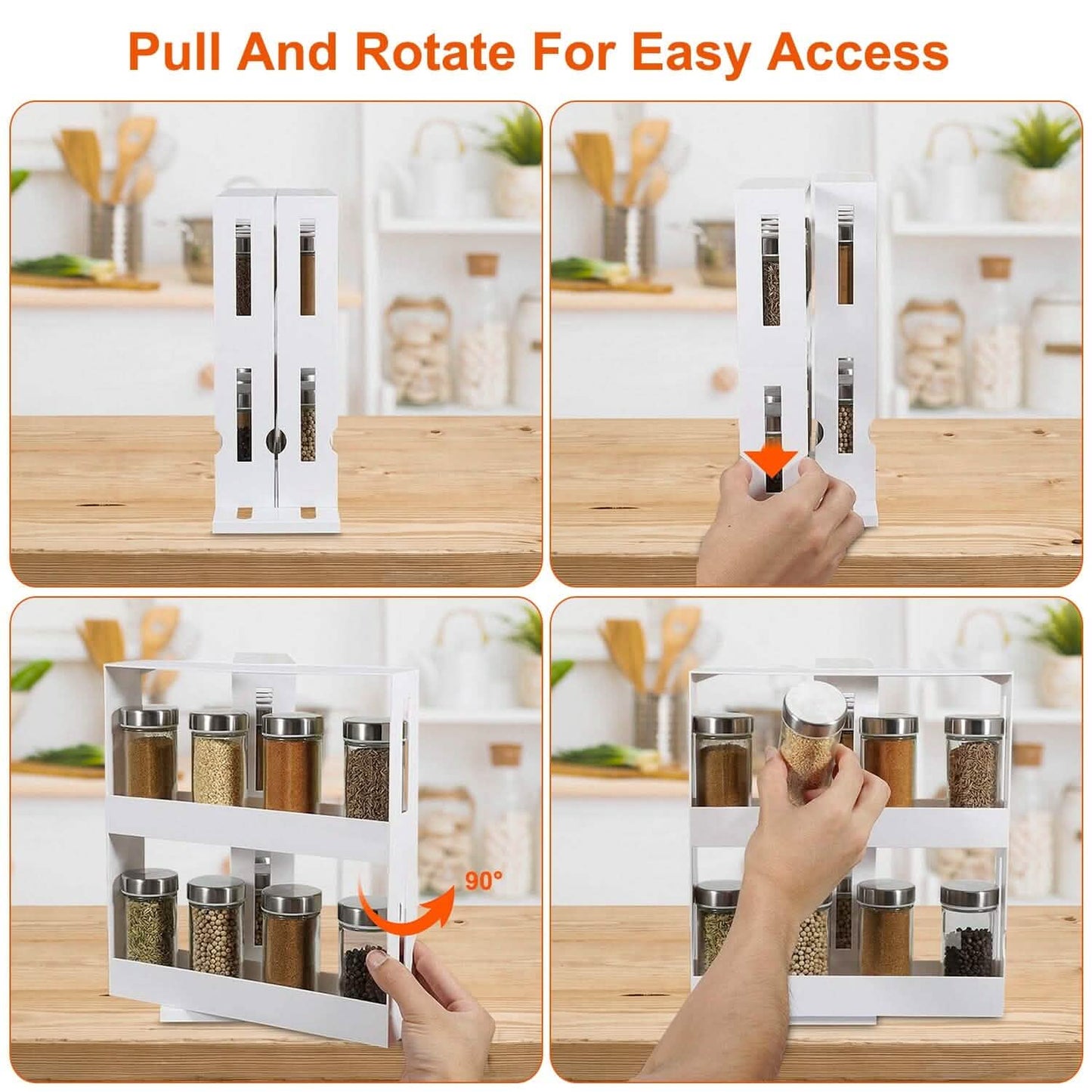 Swivel Cabinet Organizer Revolving Kitchen Rack Spice Organizer DailySale