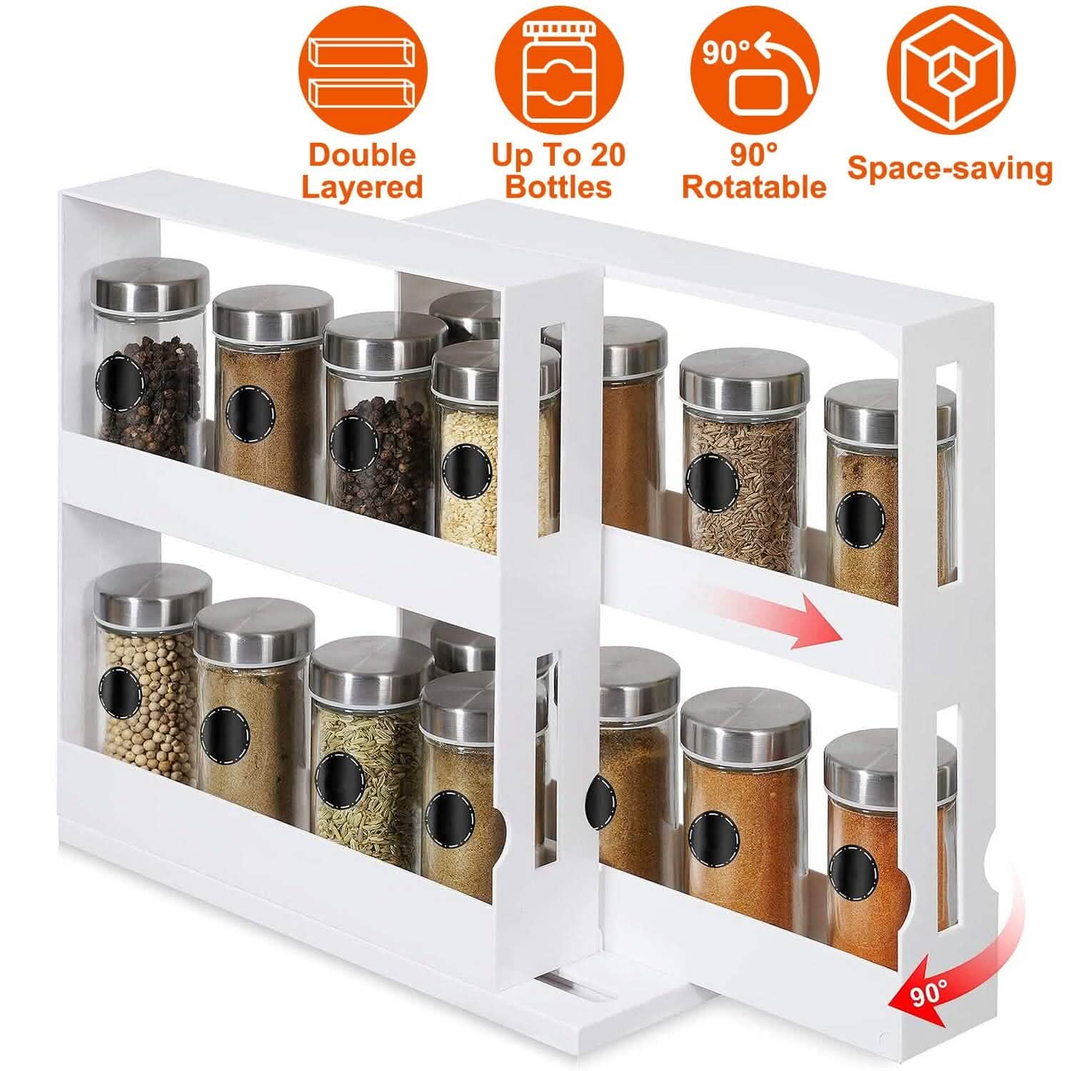 Swivel Cabinet Organizer Revolving Kitchen Rack Spice Organizer DailySale