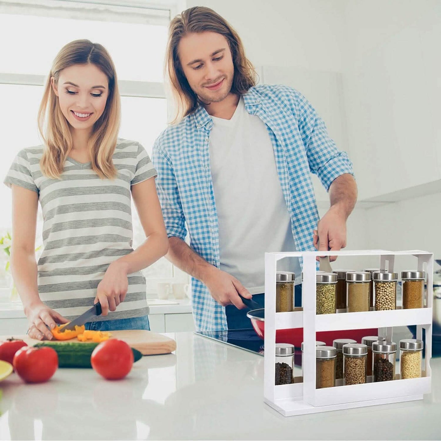 Swivel Cabinet Organizer Revolving Kitchen Rack Spice Organizer DailySale