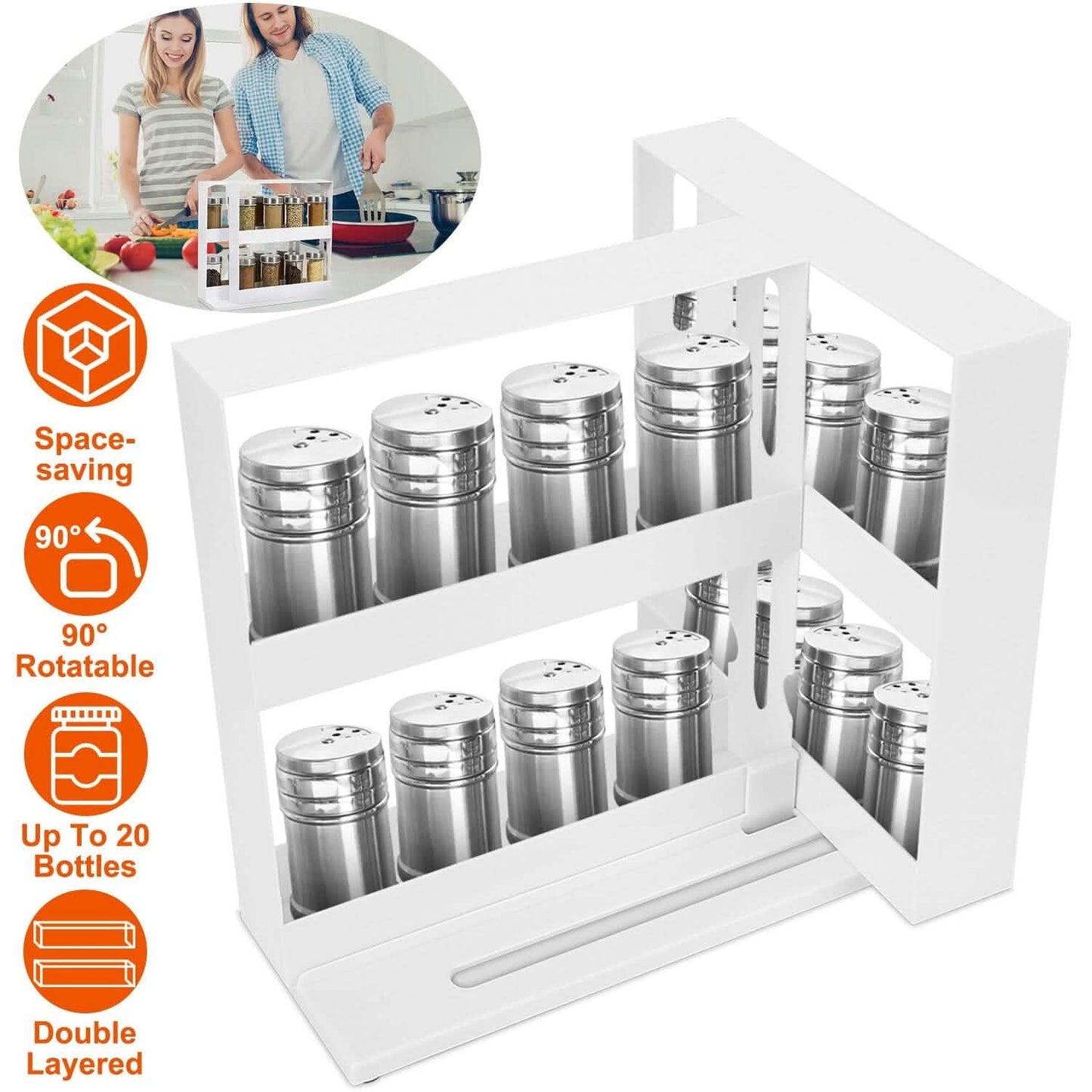 Swivel Cabinet Organizer Revolving Kitchen Rack Spice Organizer DailySale