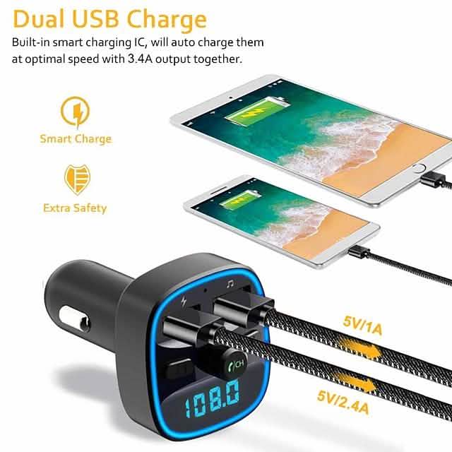 T25 Bluetooth 5.0 Car FM Transmitter DailySale