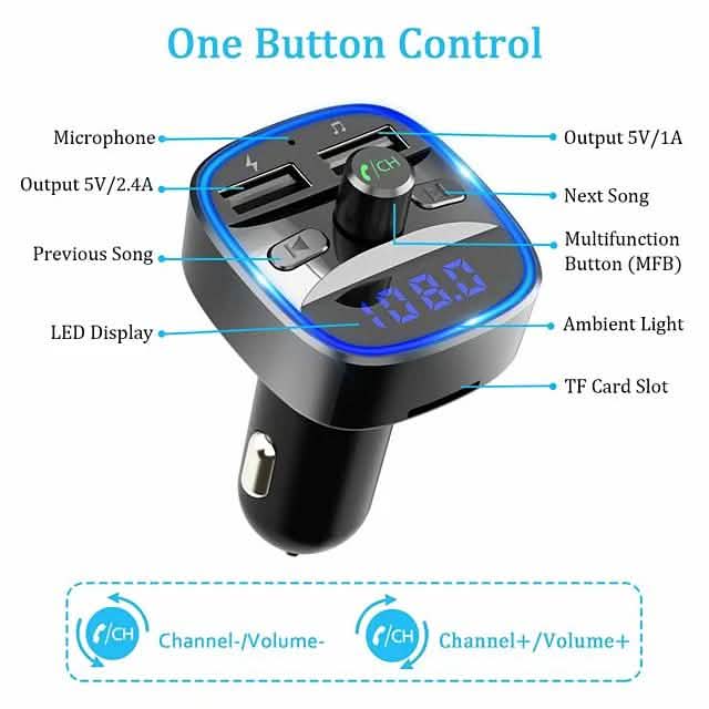 T25 Bluetooth 5.0 Car FM Transmitter DailySale