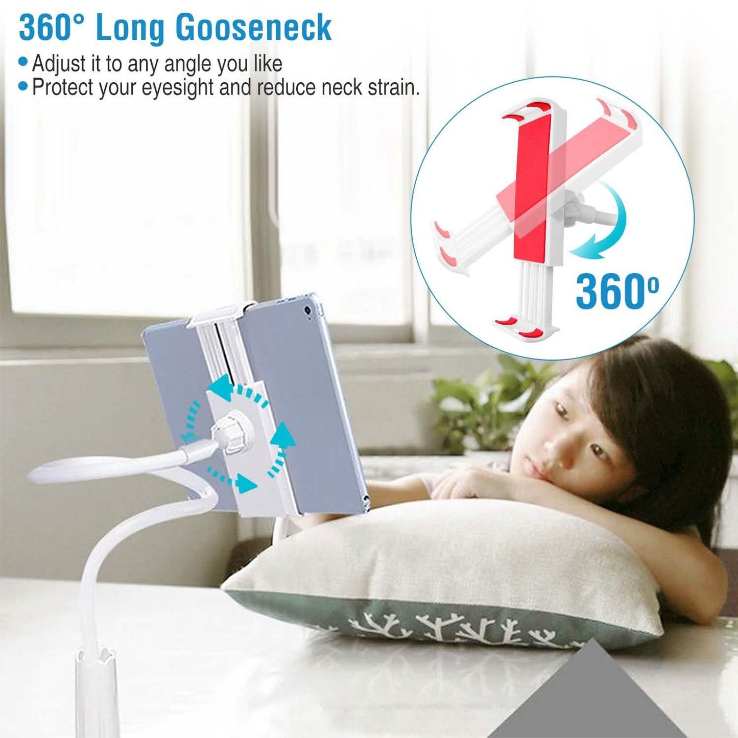 Tablet Gooseneck Stand Bracket with 360¬∞ Rotatable Clip DailySale