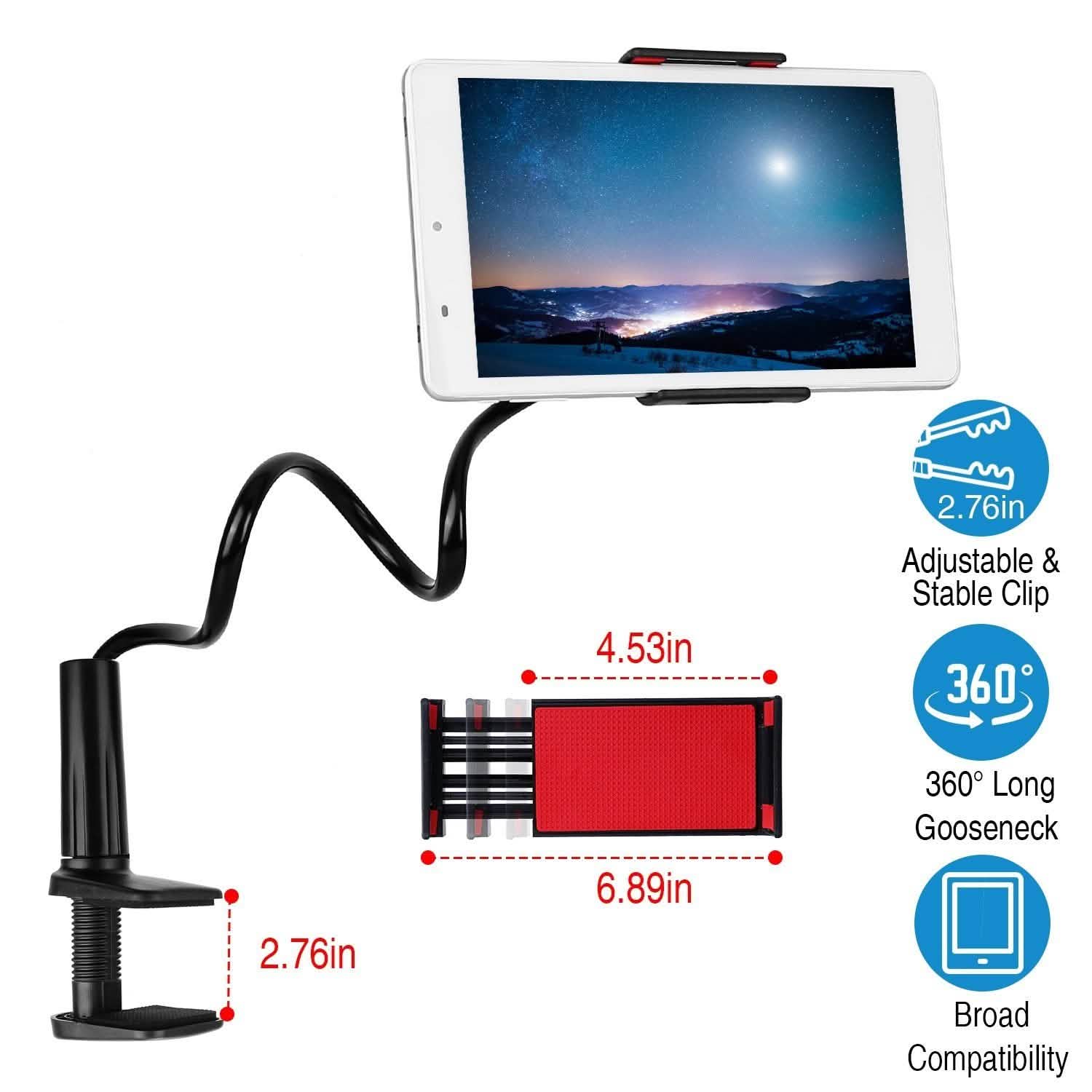 Tablet Gooseneck Stand Bracket with 360¬∞ Rotatable Clip DailySale