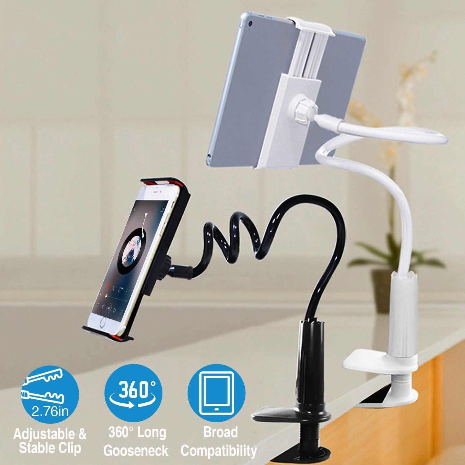 Tablet Gooseneck Stand Bracket with 360¬∞ Rotatable Clip DailySale