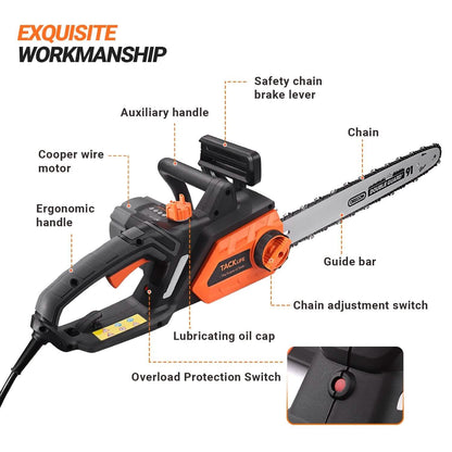 Tracklife 15 Amp Electric Corded Chainsaw DailySale