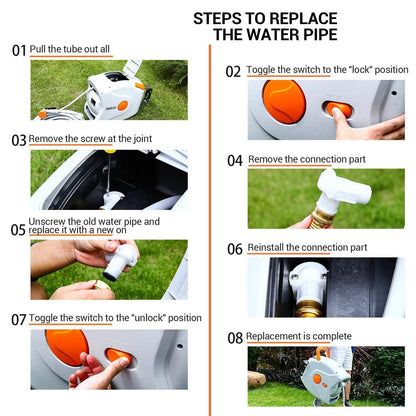 TACKLIFE Garden Retractable Hose Reel 82+8 FT 5/8'' Wall Mounted DailySale