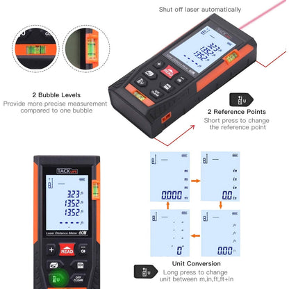 Tacklife HD60 Classic Laser Measuring Device 196Ft DailySale