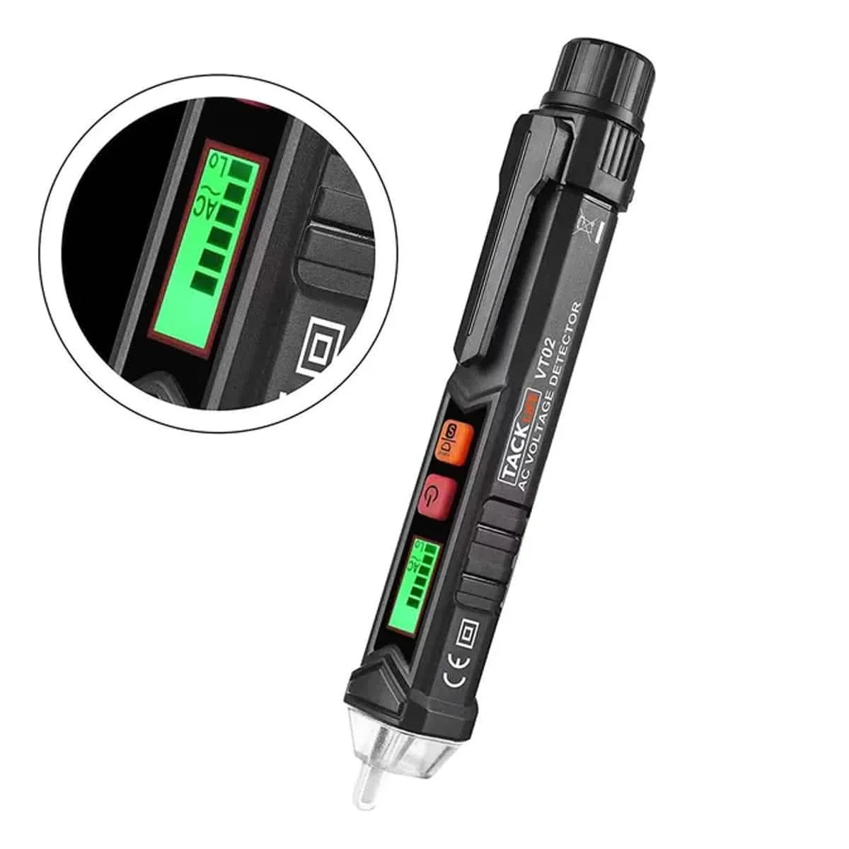 TACKLIFE Non-Contact AC Voltage Tester with Adjustable Sensitivity, LCD Display VT02 DailySale