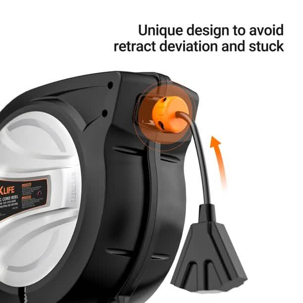 Tacklife Retractable Extension Cord, 65FT+4.5 Extension Cord Reel DailySale