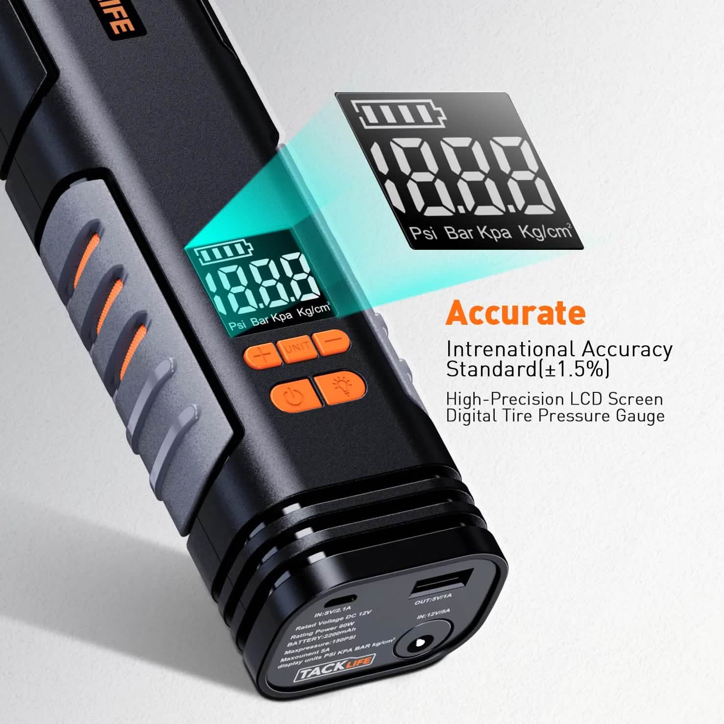 Tacklife X1 Rechargeable Cordless Tire Inflator DailySale