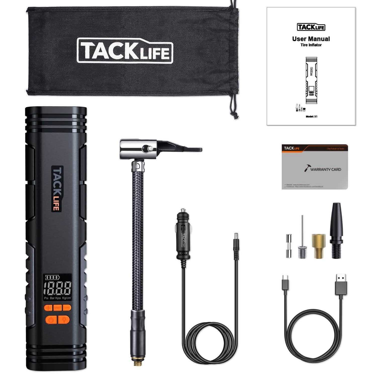 Tacklife X1 Rechargeable Cordless Tire Inflator DailySale