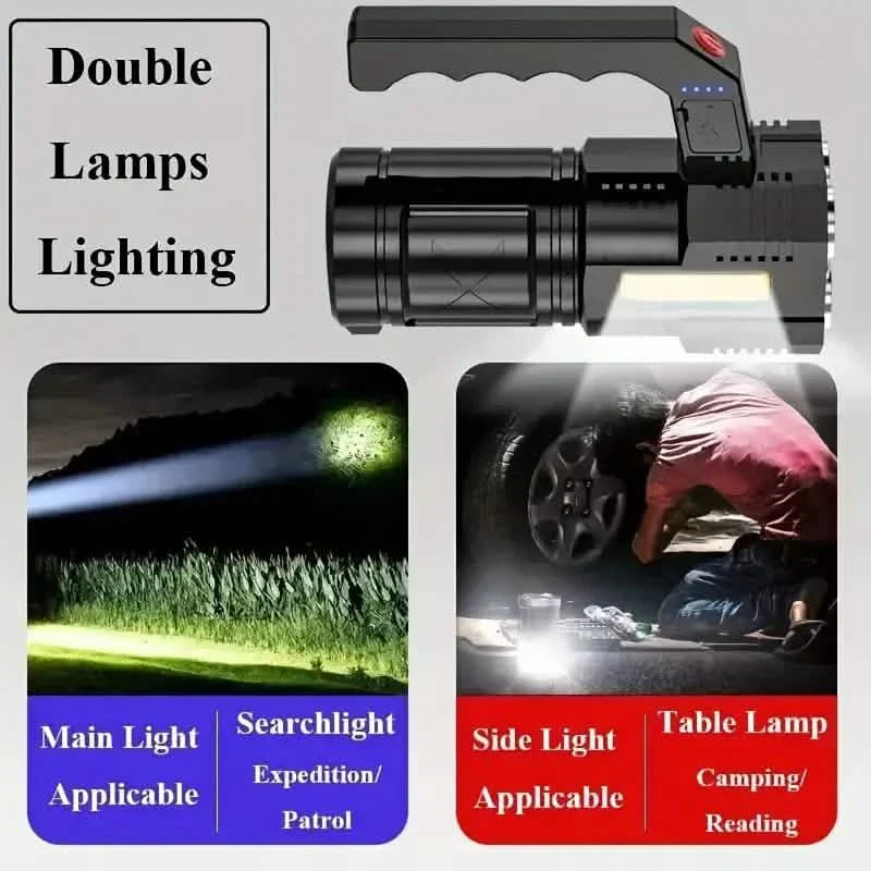 Tactical LED Flashlight, 800mAh Rechargeable Via USB, High-Power Light With 4-Mode Output DailySale