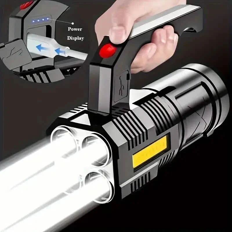 Tactical LED Flashlight, 800mAh Rechargeable Via USB, High-Power Light With 4-Mode Output DailySale