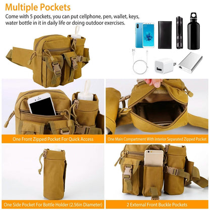 Tactical Waist Bag Utility Pouch Belt Bag with Water Bottle Pouch DailySale