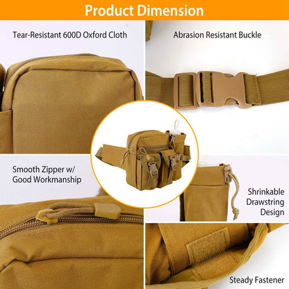 Tactical Waist Bag Utility Pouch Belt Bag with Water Bottle Pouch DailySale