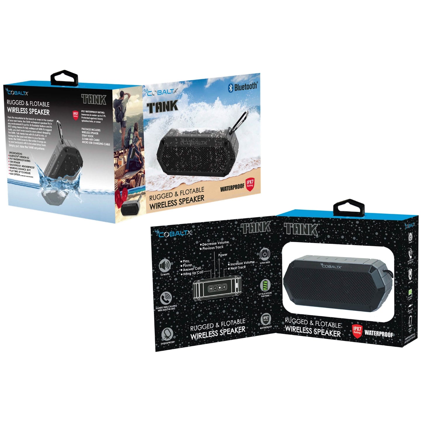 Tank Ipx7 Waterproof Rugged 10w Bluetooth Speaker - Assorted Styles DailySale