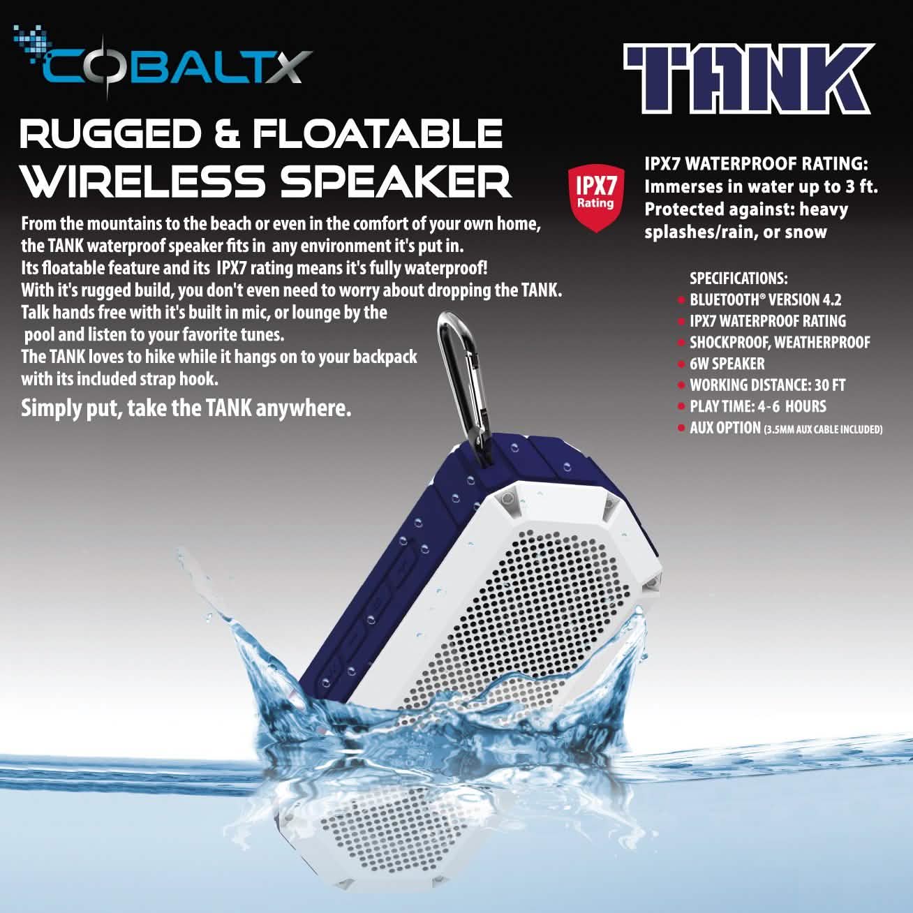 Tank Ipx7 Waterproof Rugged 10w Bluetooth Speaker - Assorted Styles DailySale
