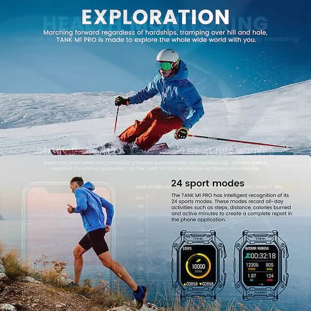 TANK M1 PRO Smart Watch 1.72 inch Smartwatch Fitness Watch DailySale