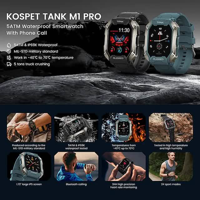 TANK M1 PRO Smart Watch 1.72 inch Smartwatch Fitness Watch DailySale