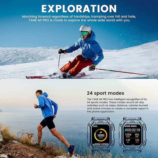 TANK M1 PRO Smart Watch 1.72 inch Smartwatch Fitness Watch DailySale