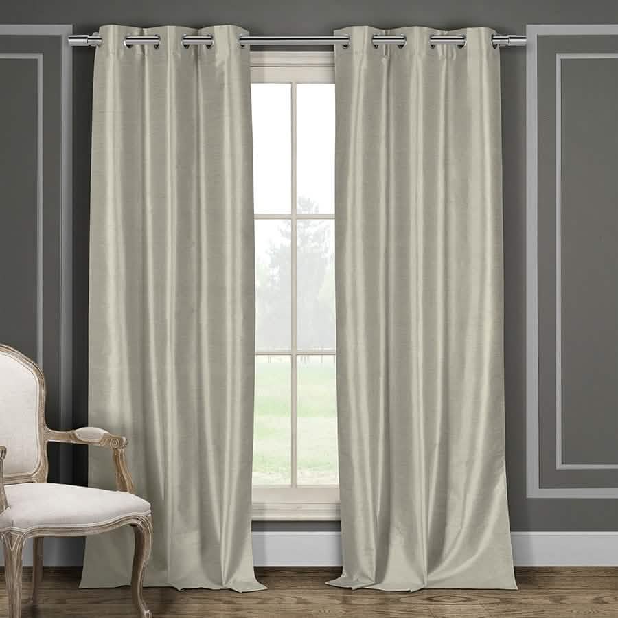 Heavy Faux-Silk Double-Layered Blackout Thermal Panel Pair - Assorted Colors DailySale