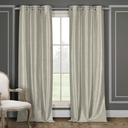 Heavy Faux-Silk Double-Layered Blackout Thermal Panel Pair - Assorted Colors DailySale