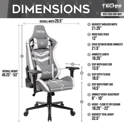 Techni Sport Ergonomic High Back Gaming Chair DailySale