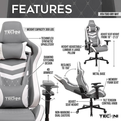 Techni Sport Ergonomic High Back Gaming Chair DailySale