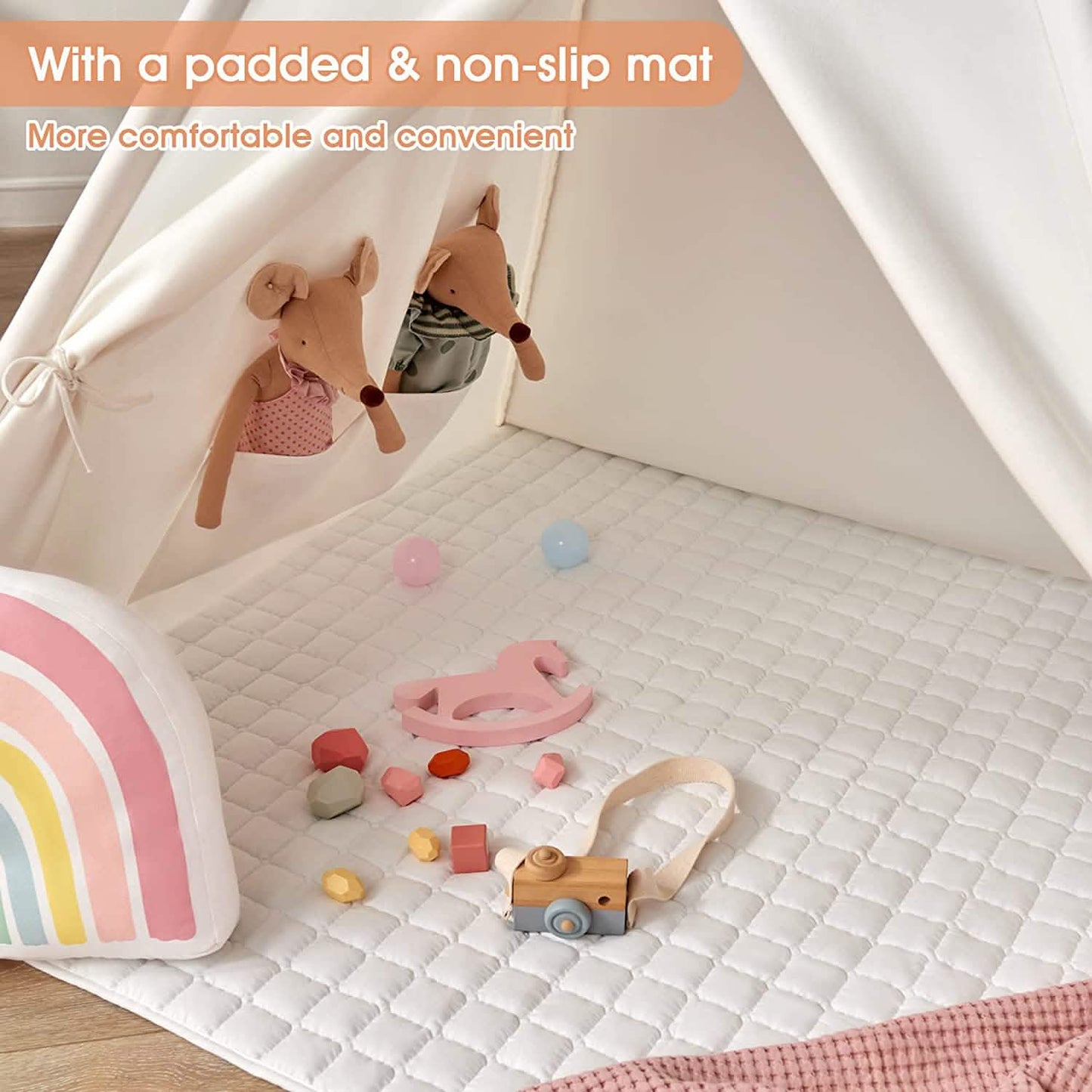 Teepee Tent for Kids - Play Tent Indoor Outdoor Cotton Canvas DailySale