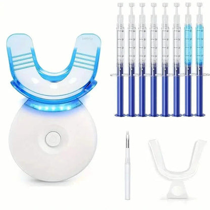 Teeth Whitening Gel Kit with 6 Teeth Cleaning Gel + 2 Dental Trays + Cleaning Led Light DailySale