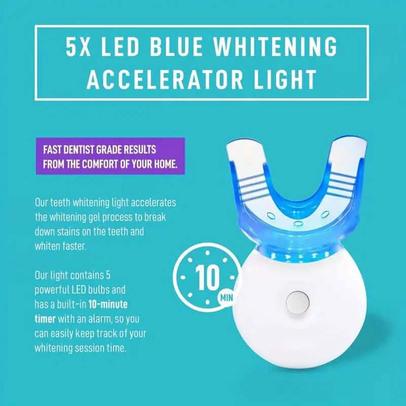 Teeth Whitening Gel Kit with 6 Teeth Cleaning Gel + 2 Dental Trays + Cleaning Led Light DailySale
