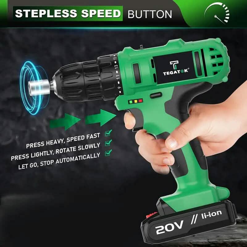 Tegatok 20V Cordless Drill Set DailySale