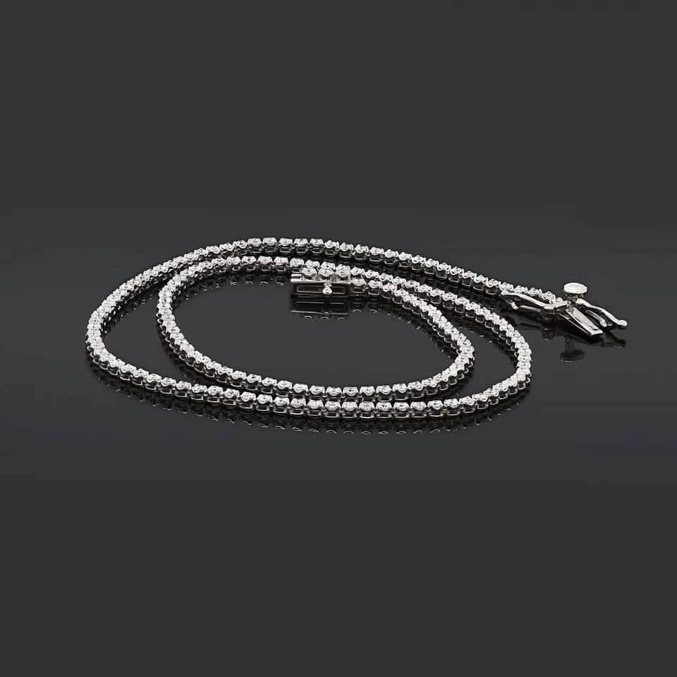 14K White Gold 3.50CT Lab-Grown Diamond Tennis Necklace DailySale