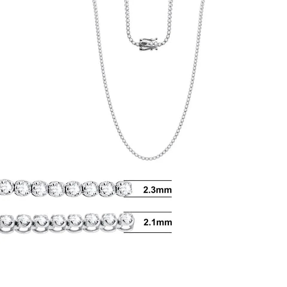14K White Gold 3.50CT Lab-Grown Diamond Tennis Necklace DailySale