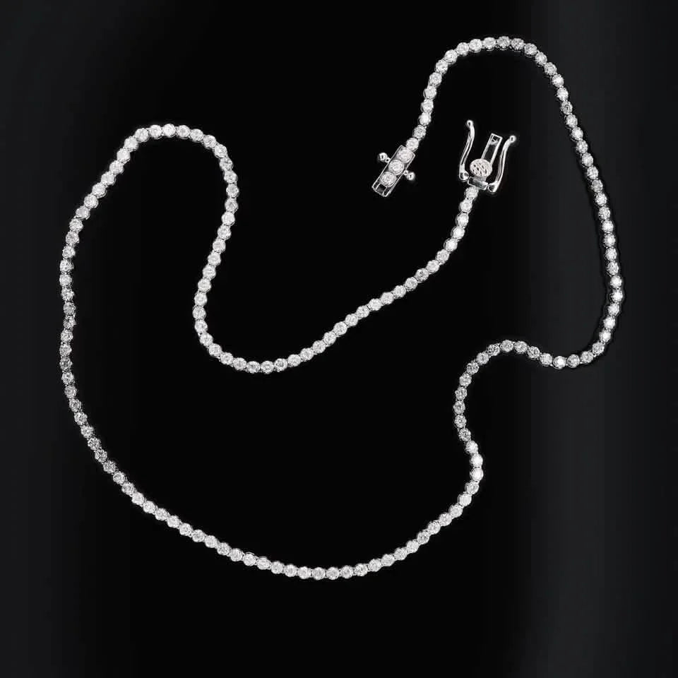 14K White Gold 3.50CT Lab-Grown Diamond Tennis Necklace DailySale