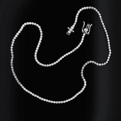 14K White Gold 3.50CT Lab-Grown Diamond Tennis Necklace DailySale