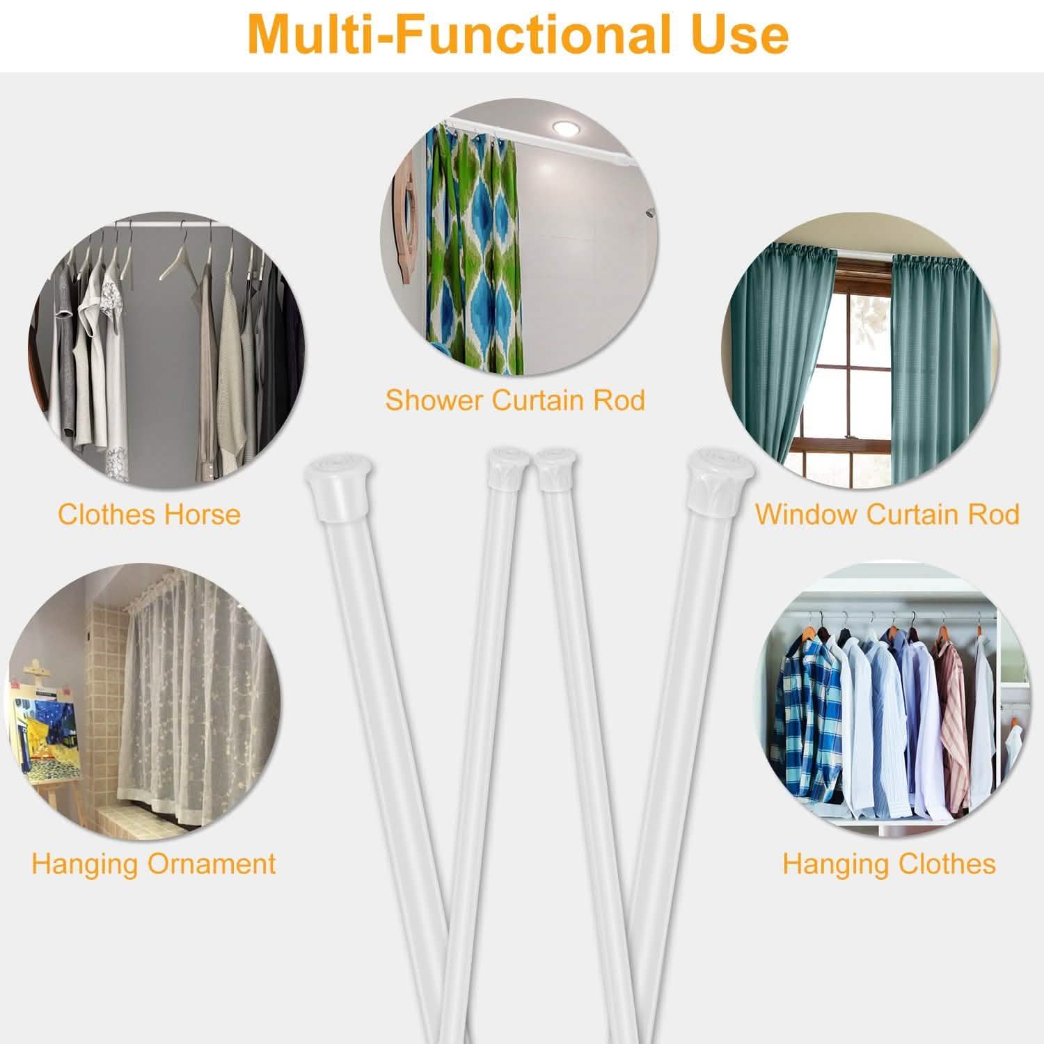 Tension Curtain Rod Spring Load Adjustable Curtain Pole DailySale