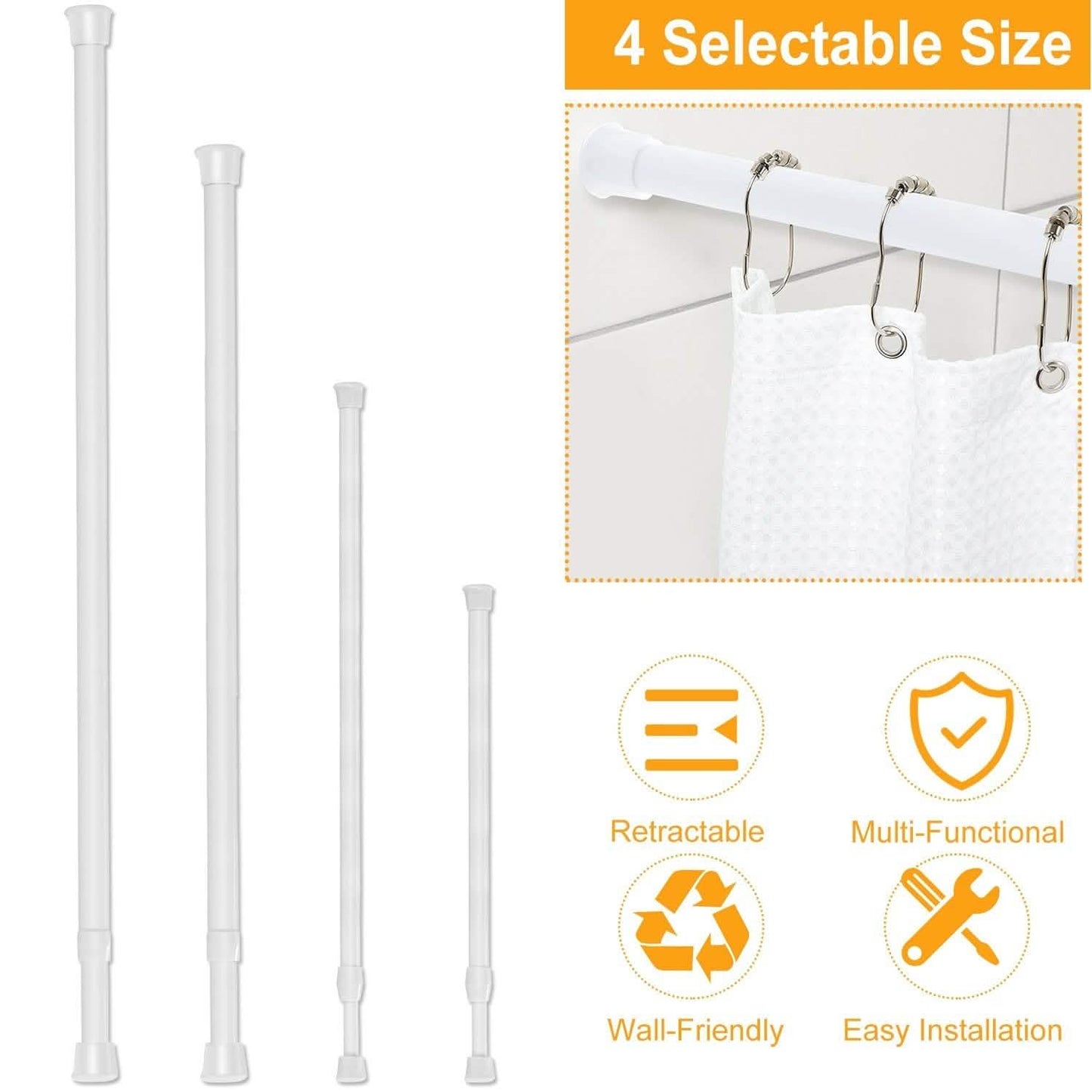 Tension Curtain Rod Spring Load Adjustable Curtain Pole DailySale