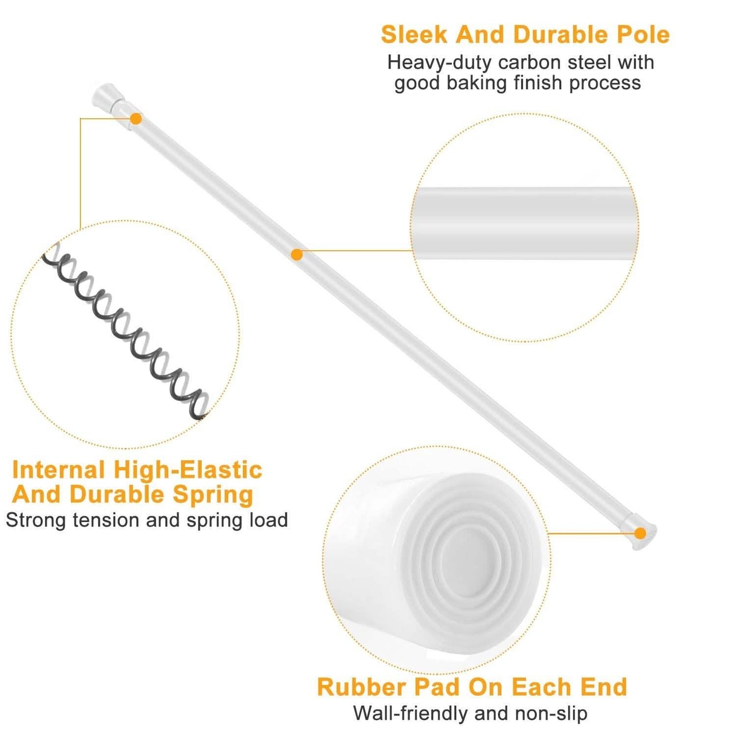 Tension Curtain Rod Spring Load Adjustable Curtain Pole DailySale